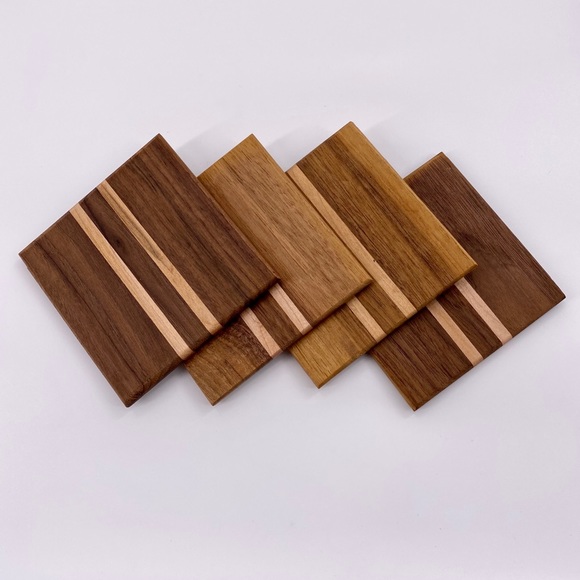 Maple Wooden Handmade Coasters - Picture 5 of 7